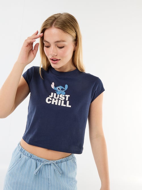 Tee-shirt 'Stitch' cropped 'Disney' - Kiabi