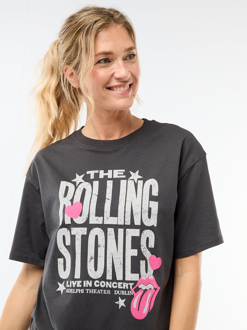 Tee-shirt 'The Rolling Stones' Noir - Kiabi