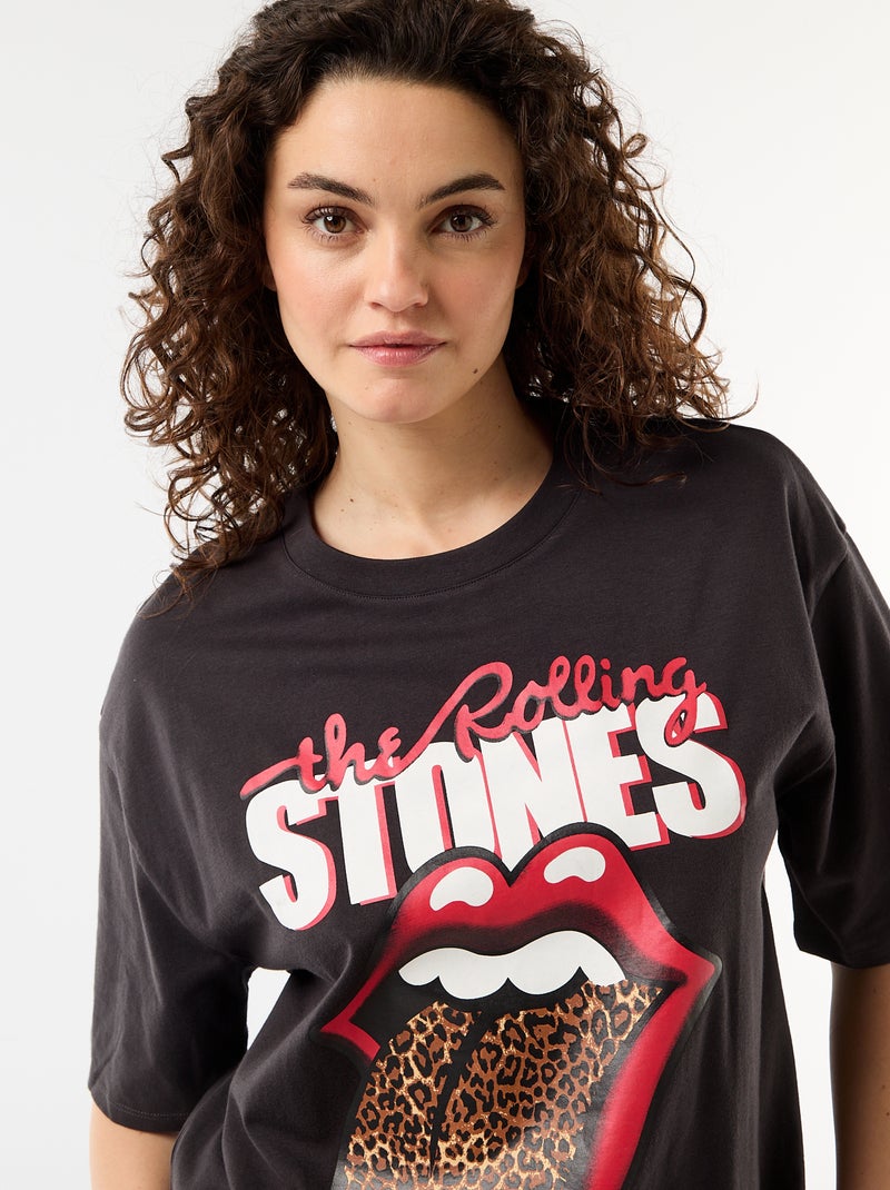 Tee-shirt 'The Rolling Stones' Noir - Kiabi