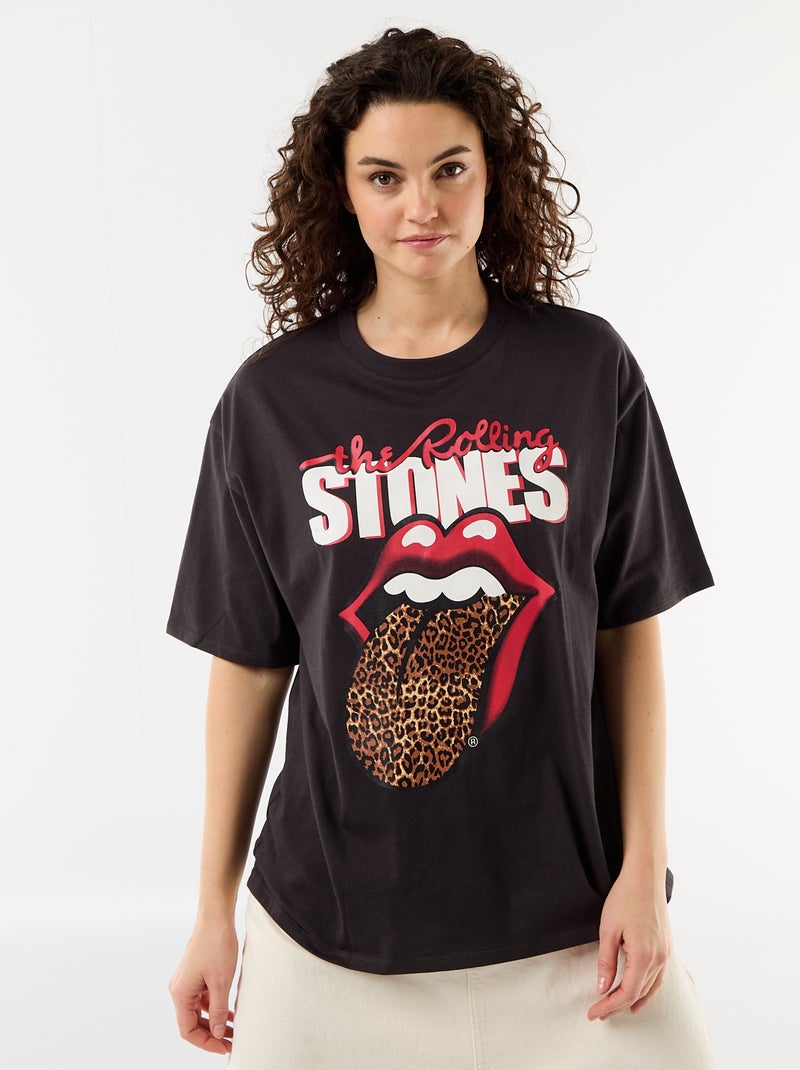 Tee-shirt 'The Rolling Stones' Noir - Kiabi