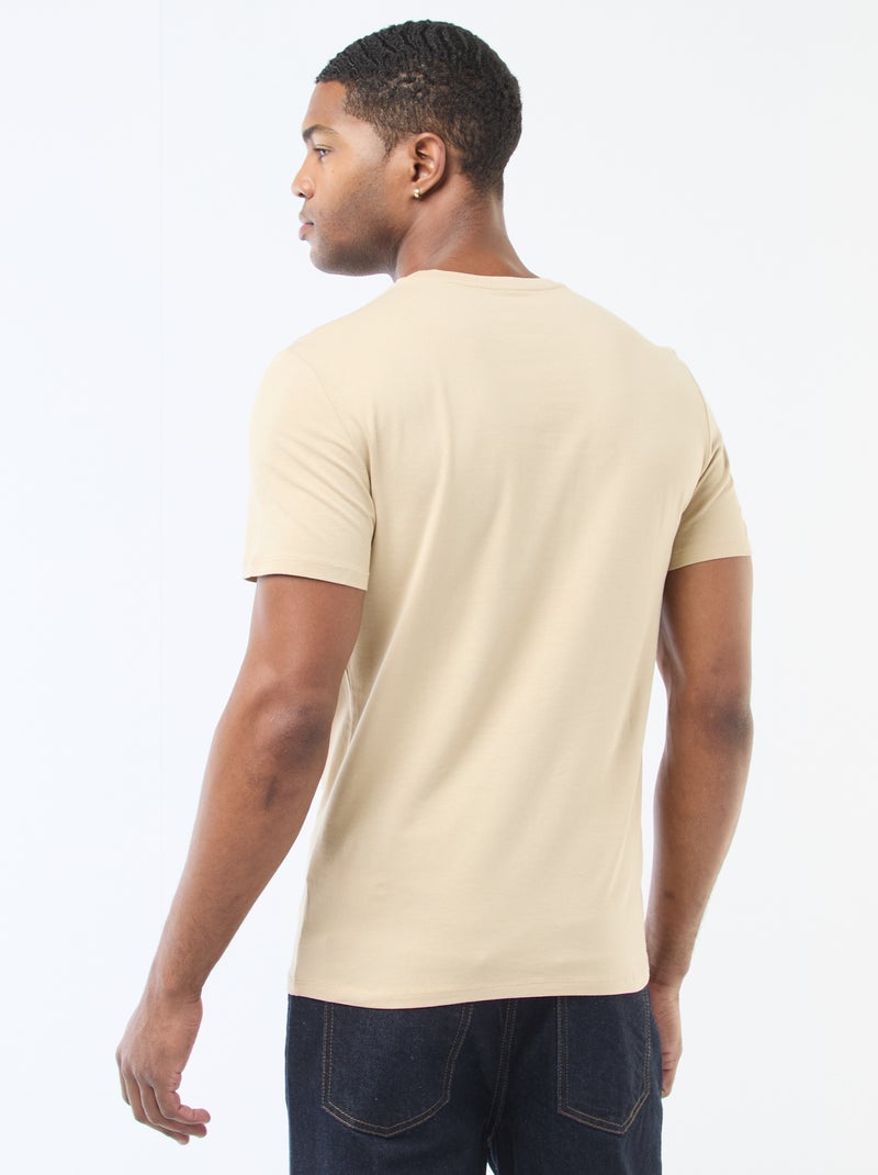 Tee-shirt uni - Slim fit Beige - Kiabi