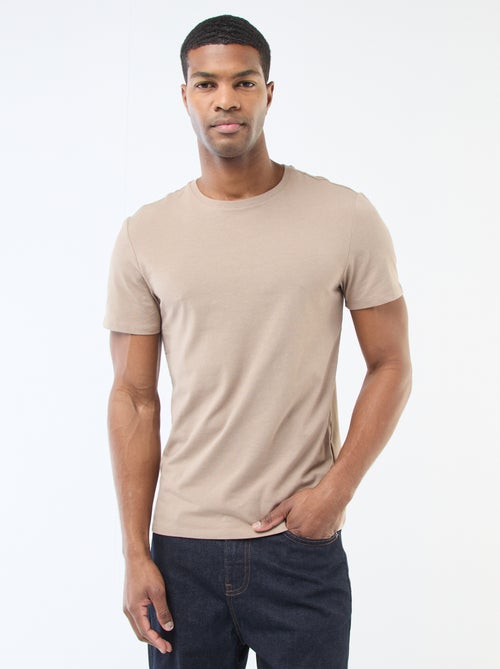 Tee-shirt uni - Slim fit - Kiabi