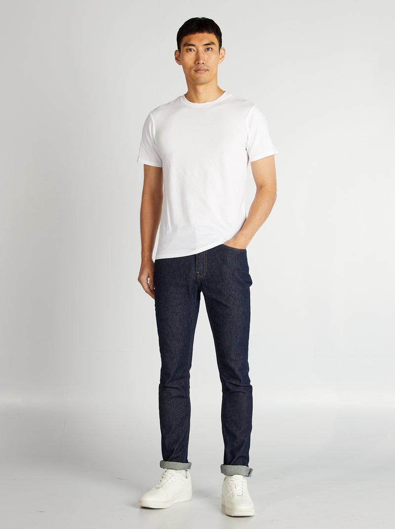 Tee-shirt uni - Slim fit Blanc - Kiabi