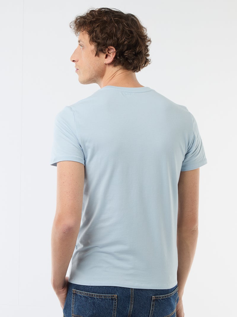 Tee-shirt uni - Slim fit Bleu - Kiabi