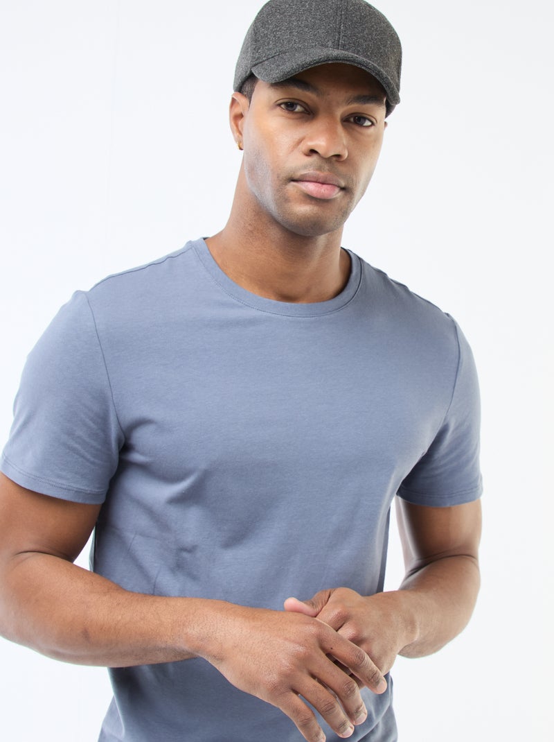 Tee-shirt uni - Slim fit Gris - Kiabi