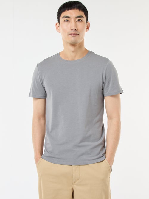 Tee-shirt uni - Slim fit - Kiabi