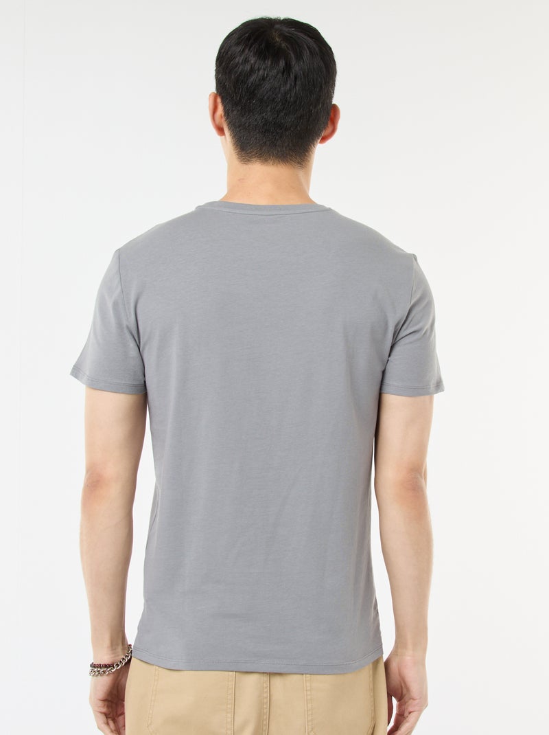 Tee-shirt uni - Slim fit Gris - Kiabi