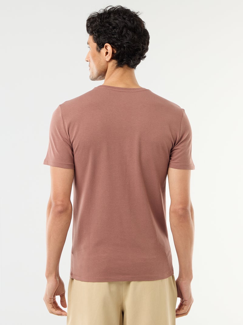 Tee-shirt uni - Slim fit Marron - Kiabi