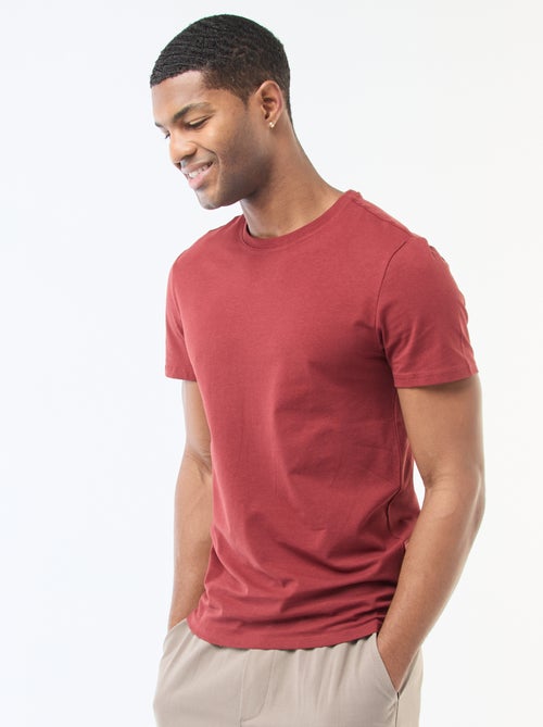 Tee-shirt uni - Slim fit - Kiabi