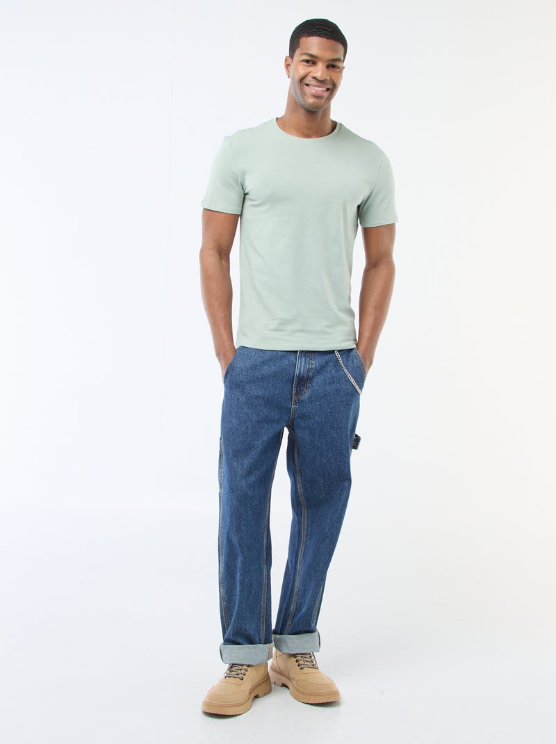 Tee-shirt uni - Slim fit Vert - Kiabi