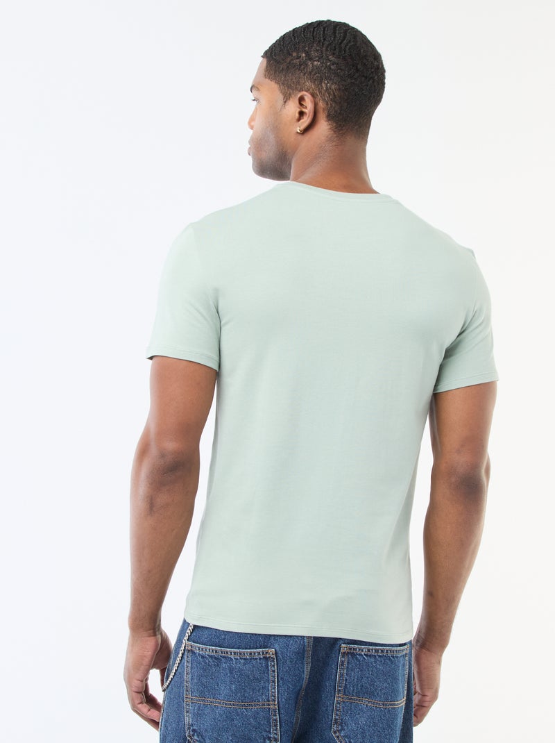Tee-shirt uni - Slim fit Vert - Kiabi