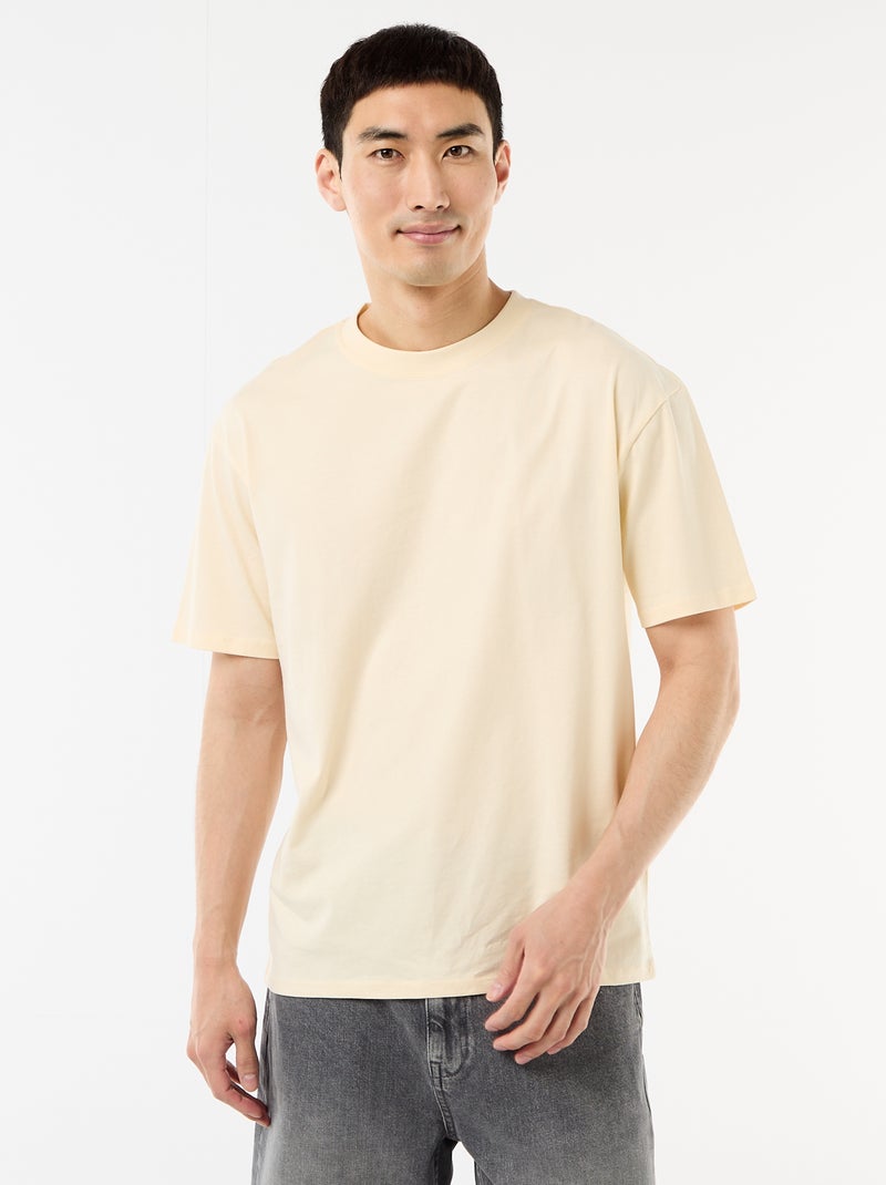 Tee-shirt uni confort fit / oversize Beige - Kiabi