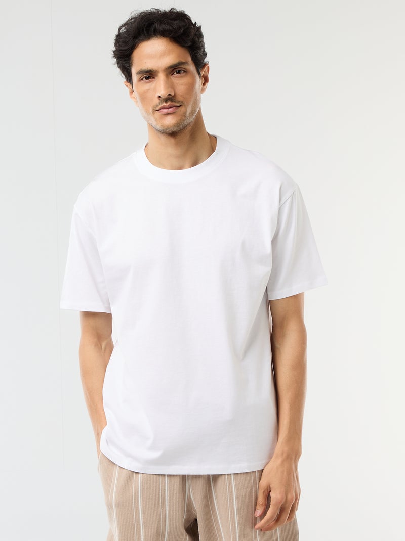 Tee-shirt uni confort fit / oversize Blanc - Kiabi