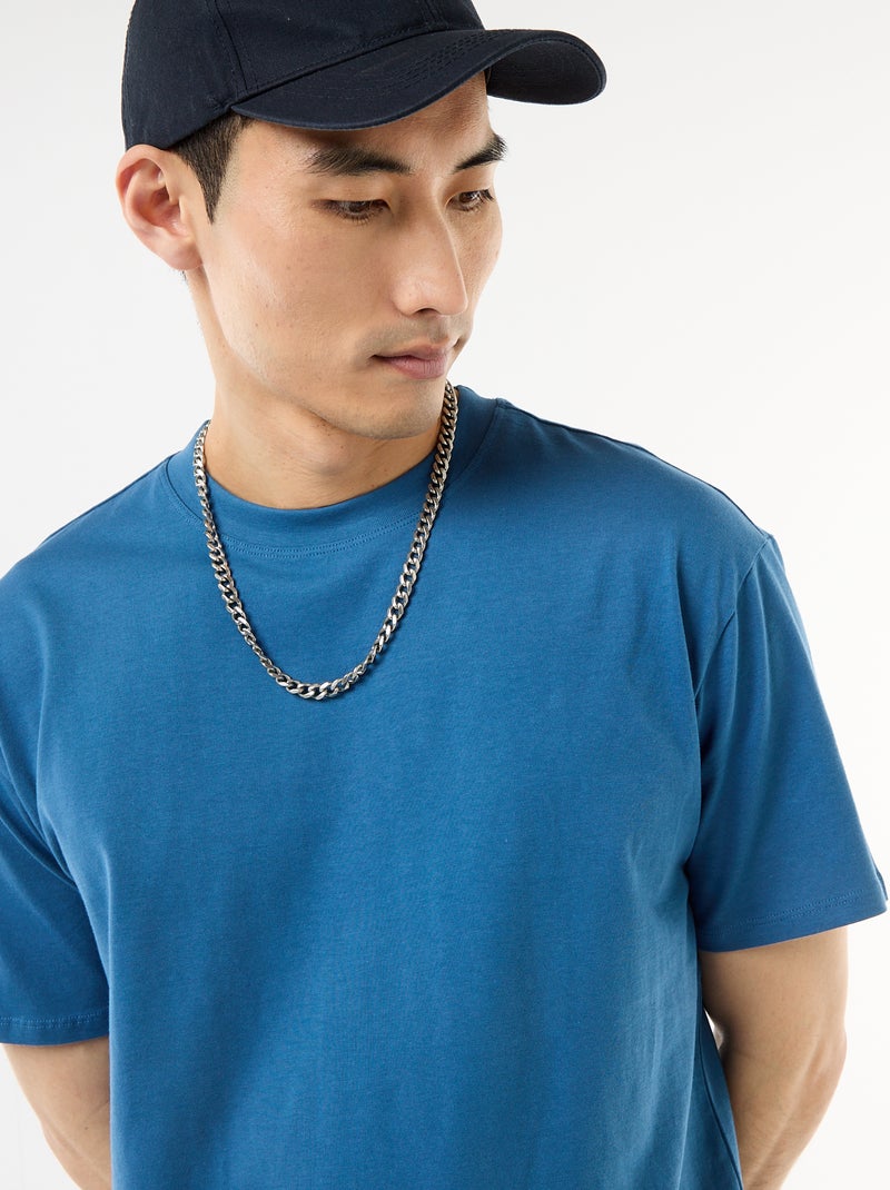 Tee-shirt uni confort fit / oversize Bleu - Kiabi