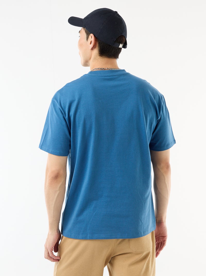 Tee-shirt uni confort fit / oversize Bleu - Kiabi