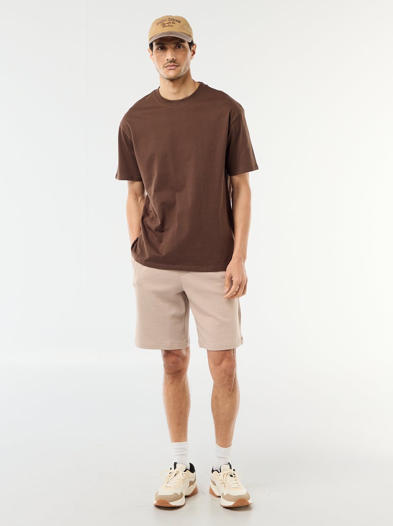 Tee-shirt uni confort fit / oversize Marron - Kiabi
