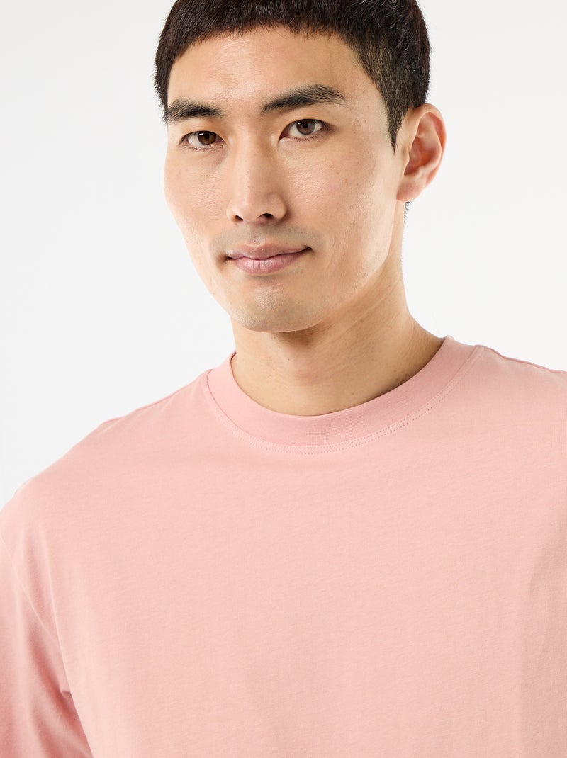 Tee-shirt uni confort fit / oversize Rose - Kiabi