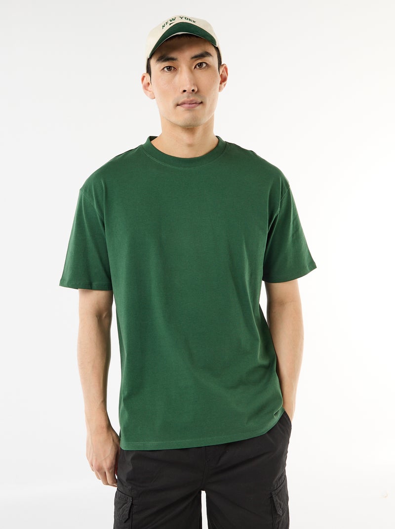 Tee-shirt uni confort fit / oversize Vert - Kiabi