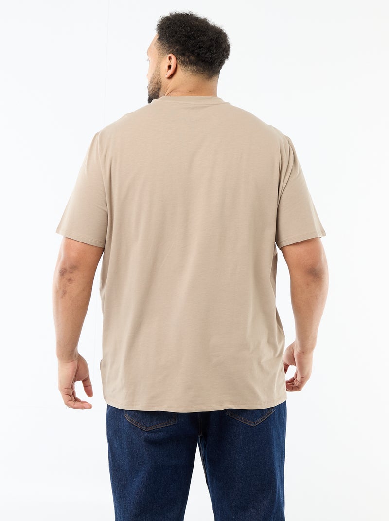 Tee-shirt uni regular fit Beige - Kiabi