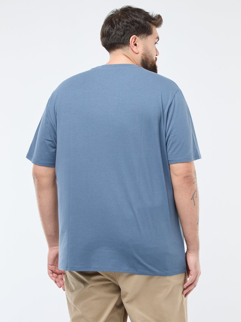 Tee-shirt uni regular fit Bleu - Kiabi