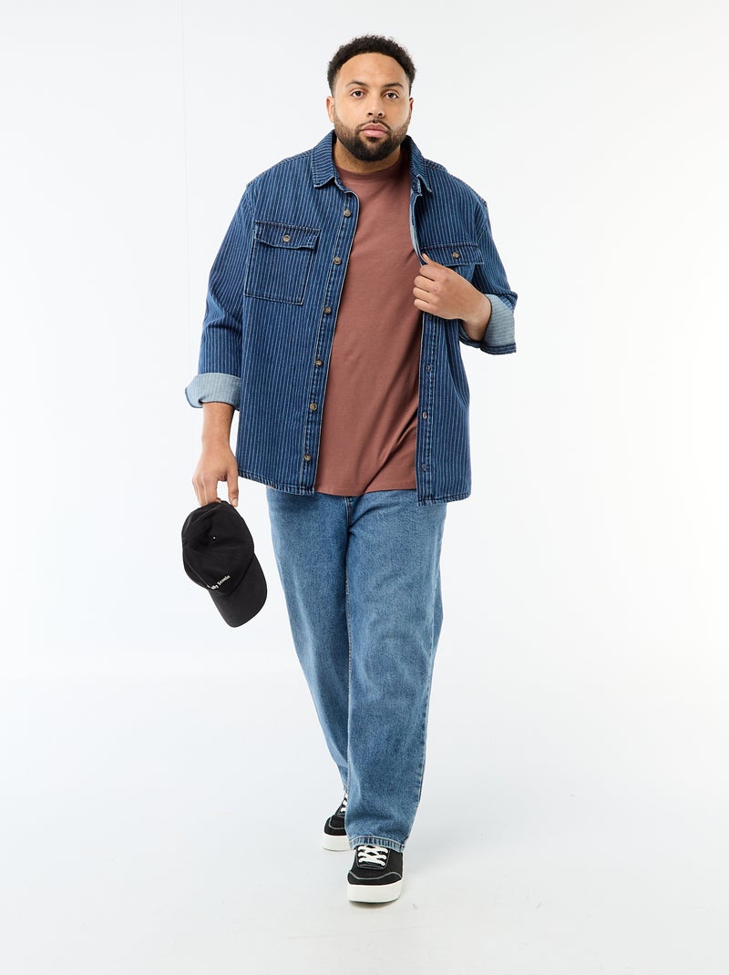 Tee-shirt uni regular fit Marron - Kiabi