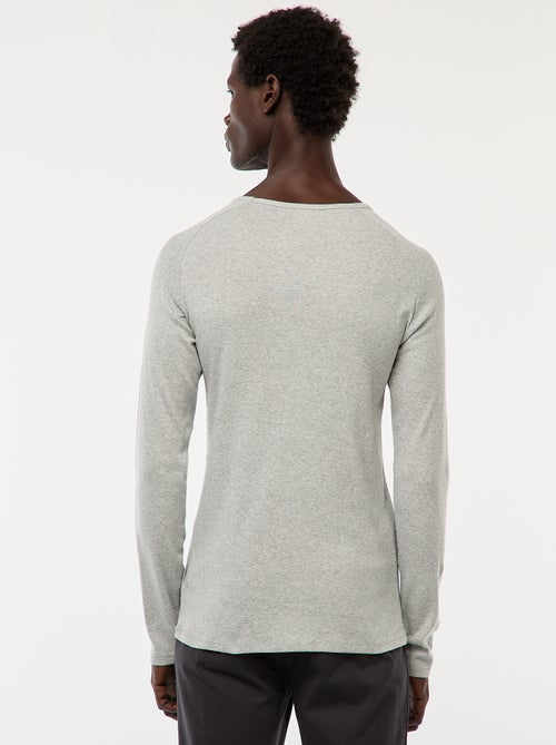 Tee-shirts basiques unis à manches longues - Kiabi