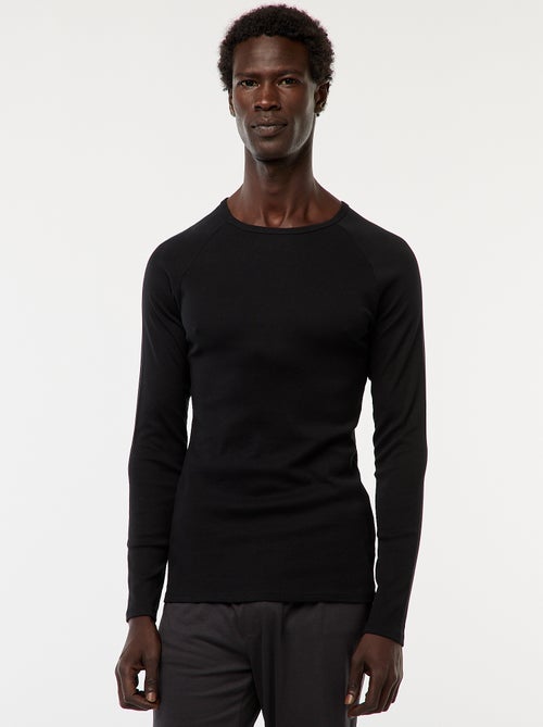 Tee-shirts basiques unis à manches longues - Kiabi