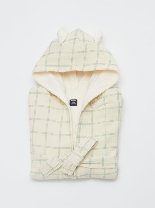 Terry and cotton gauze bathrobe - Kiabi Home - Kiabi