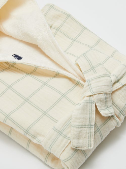 Terry and cotton gauze bathrobe - Kiabi Home - Kiabi