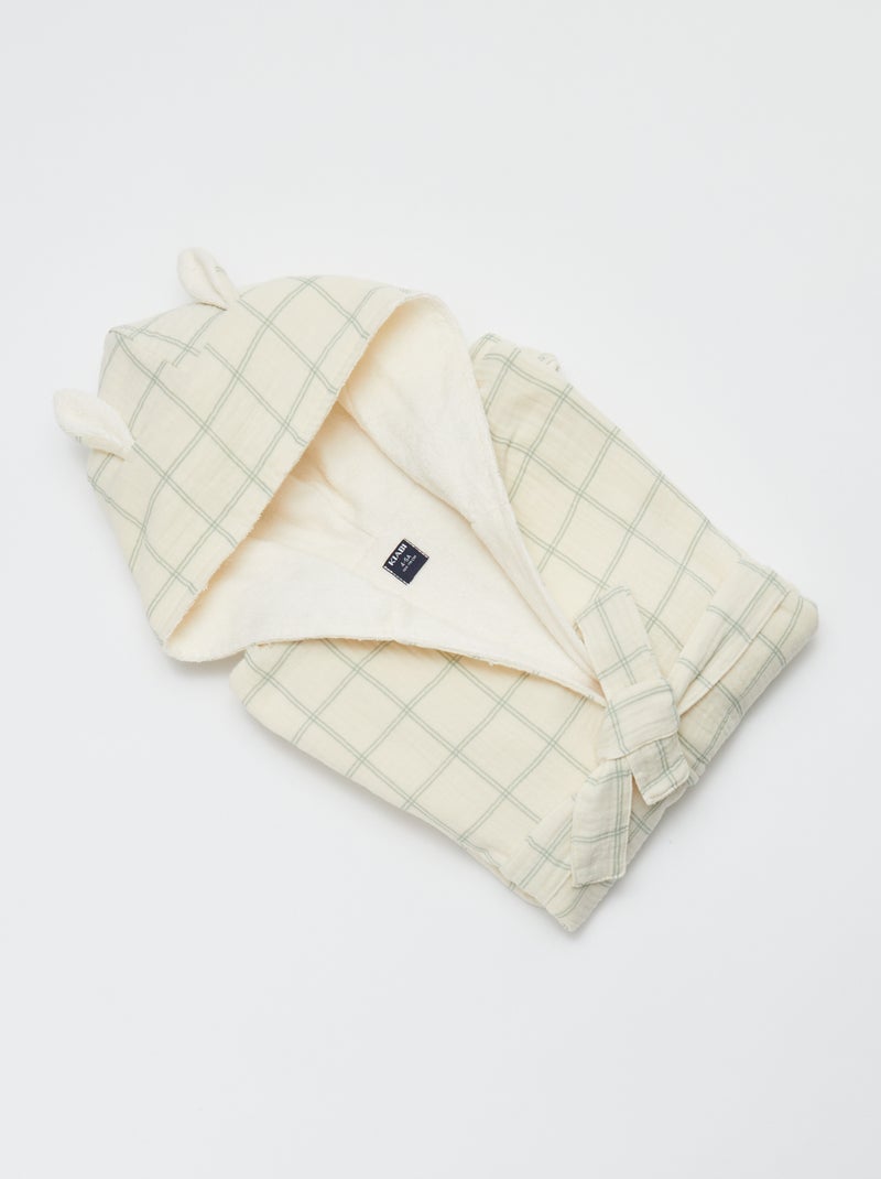 Terry and cotton gauze bathrobe - Kiabi Home BEIGE - Kiabi