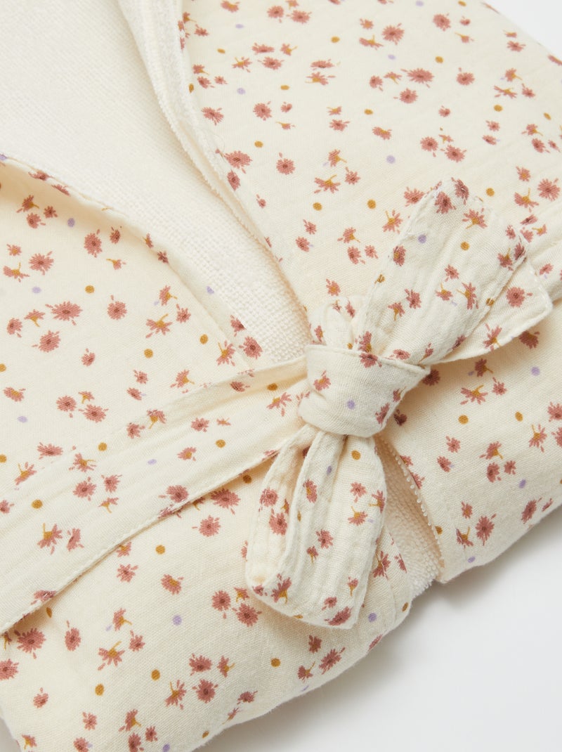 Terry and Cotton Gauze Bathrobe - Kiabi Home WHITE - Kiabi