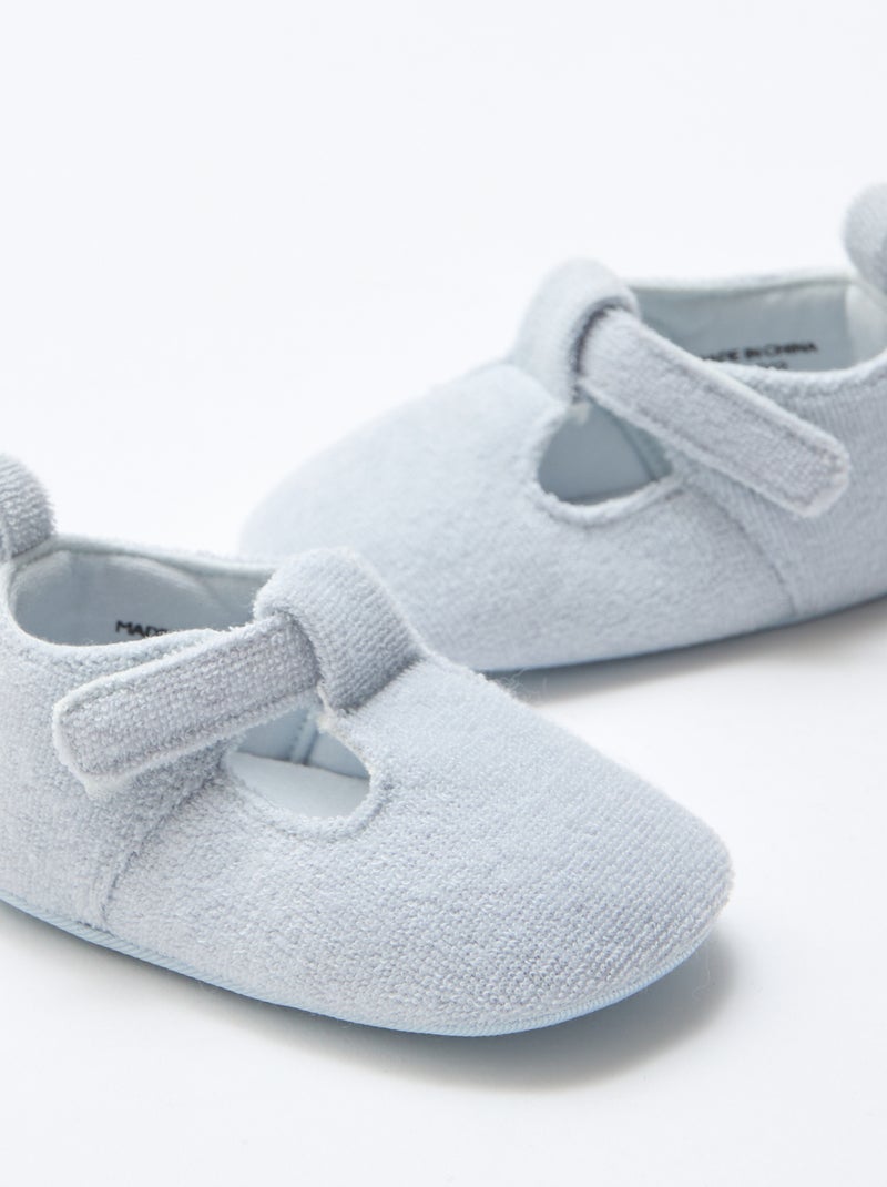 Terry cloth ballet slippers Blue - Kiabi