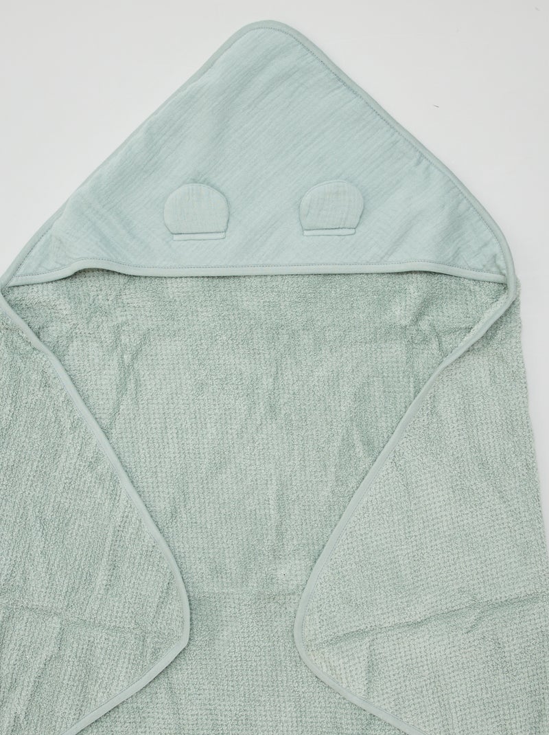 Terry Hooded Bath Towel GREEN - Kiabi