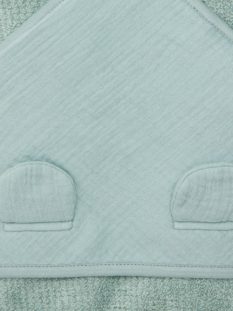 Terry Hooded Bath Towel GREEN - Kiabi