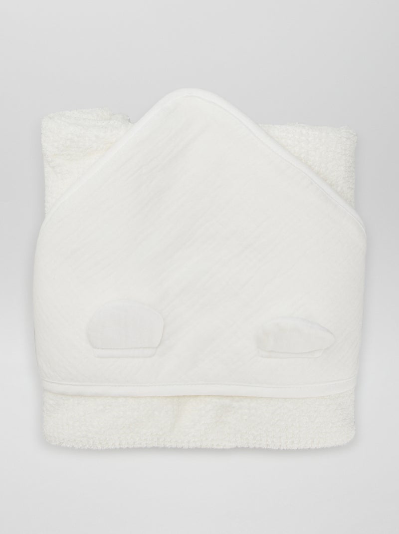 Terry Hooded Bath Towel WHITE - Kiabi
