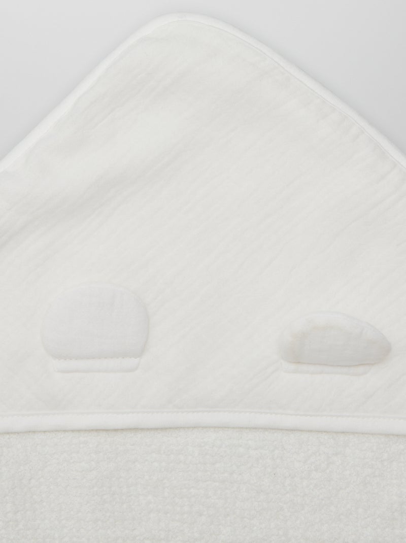 Terry Hooded Bath Towel WHITE - Kiabi