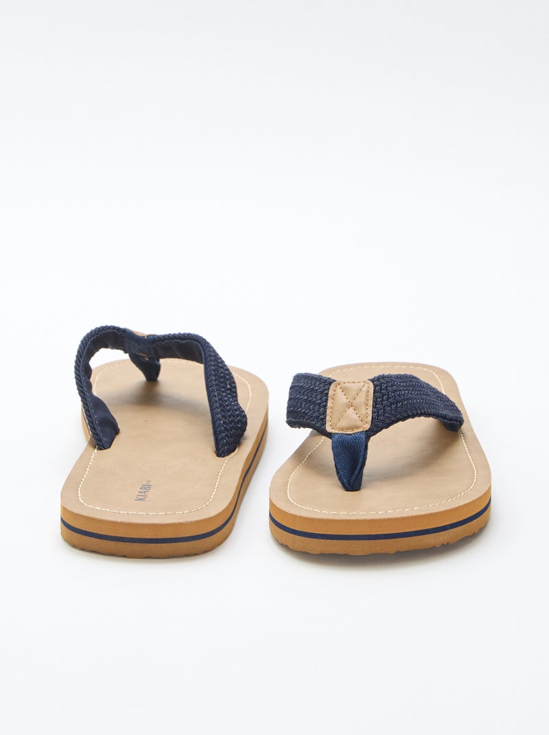 Textil-Flip-Flop mit Riemen Braun - Kiabi