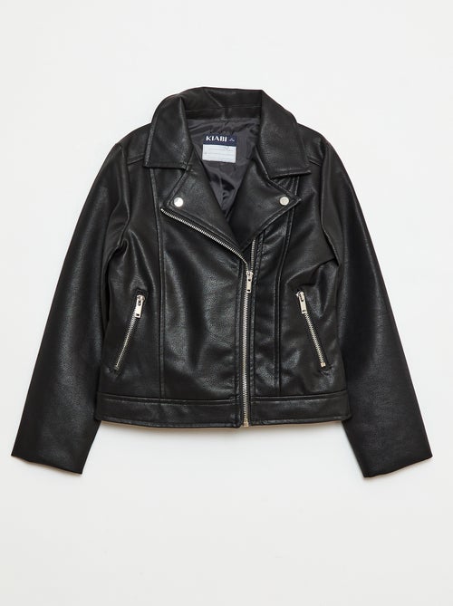 Textured Faux Leather Jacket - Kiabi