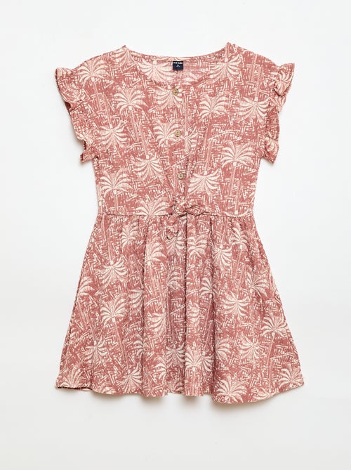 Textured Knit Button-Front Dress - Kiabi