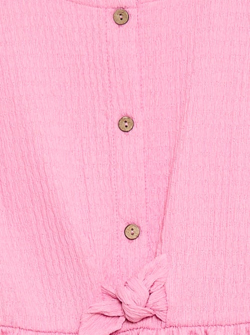 Textured Knit Button-Front Dress - Kiabi
