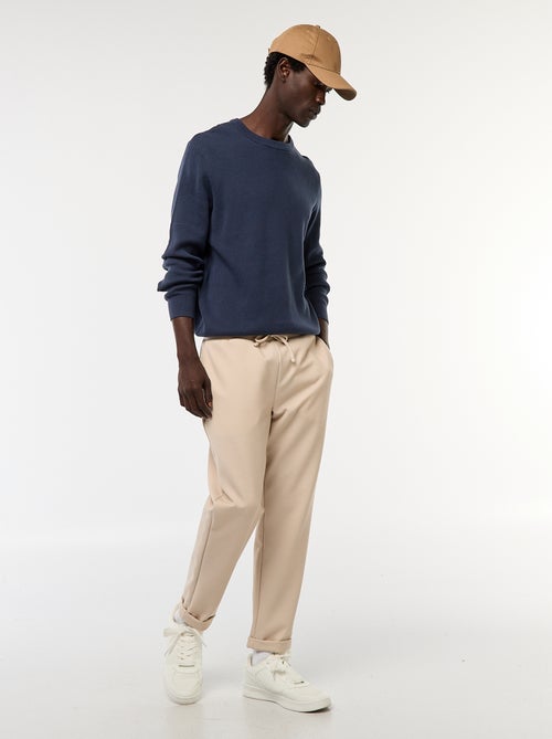 Textured Knit Crew Neck Sweater - Kiabi