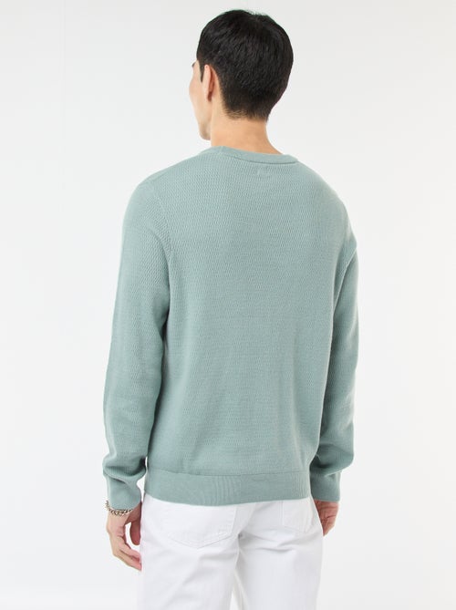 Textured Knit Crew Neck Sweater - Kiabi
