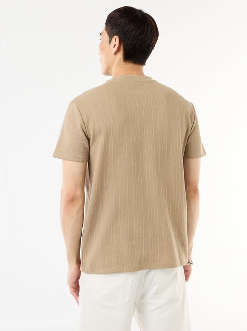 Textured Knit Short-Sleeve T-Shirt - Kiabi