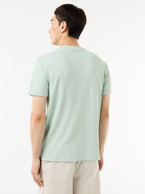 Textured Knit Short-Sleeve T-Shirt - Kiabi