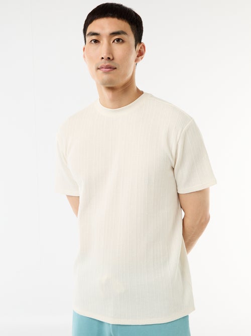 Textured Knit Short-Sleeve T-Shirt - Kiabi