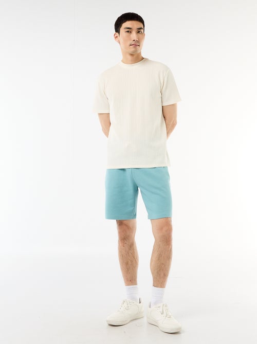 Textured Knit Short-Sleeve T-Shirt - Kiabi