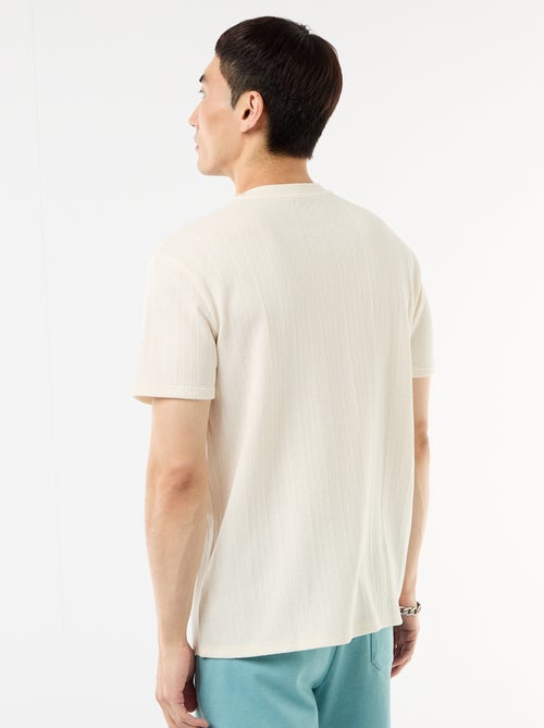 Textured Knit Short-Sleeve T-Shirt - Kiabi