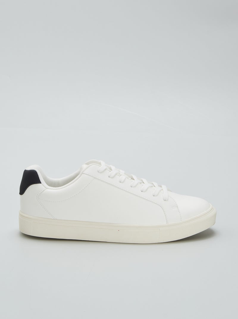 Textured low-top sneakers white - Kiabi