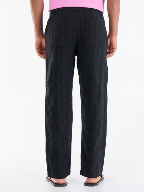 Textured plain trousers - Kiabi