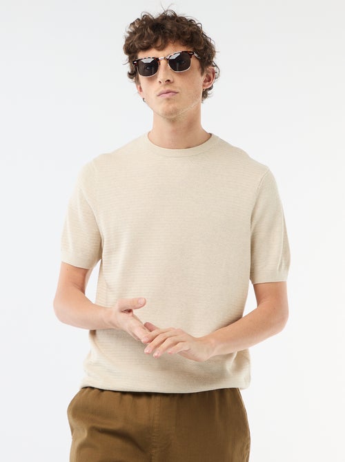 Textured Short-Sleeve T-shirt - Kiabi